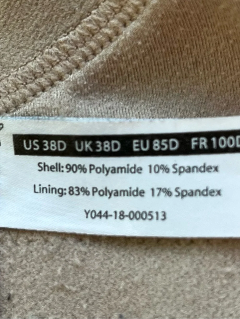 Lemorosy Beige Full Coverage Non Padded Wireless Minimizer Bra - Size 38D - EUC - Picture 5 of 6